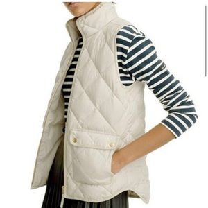 J Crew Cream Puffer Vest